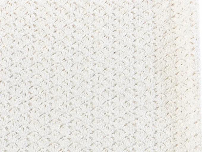 Débardeur femme écru en maille ajourée effet crochet – 100 % coton – S/36