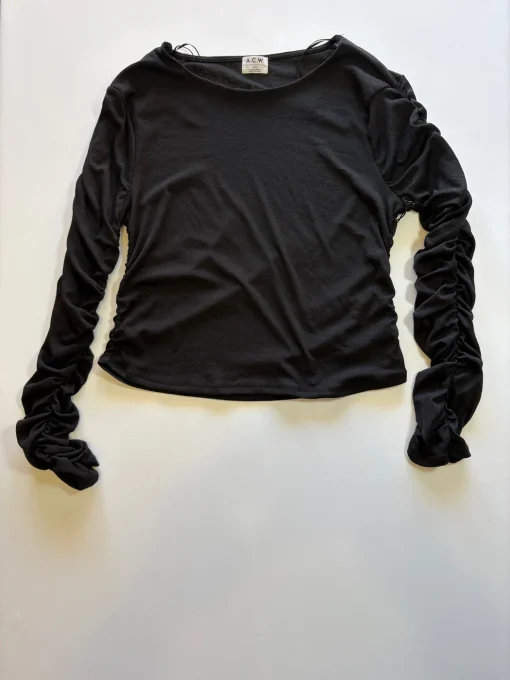  Top femme noir manches longues froncées Ardene XL