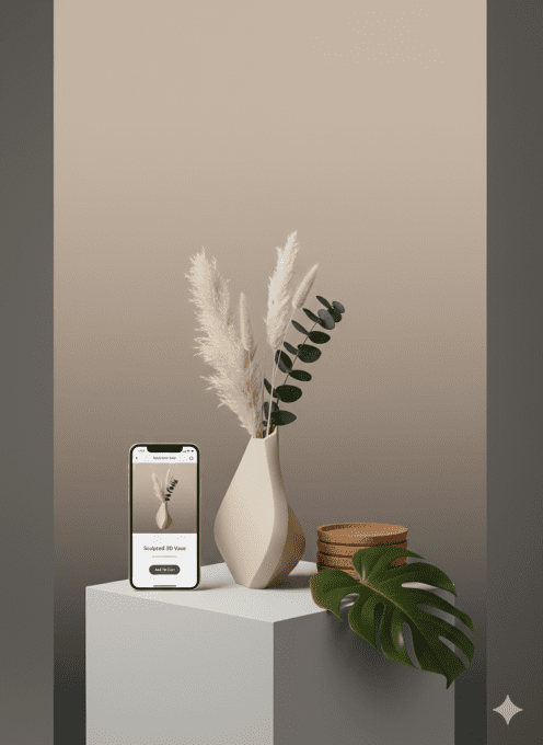 Vase déco torsadé beige – Impression 3D PLA+