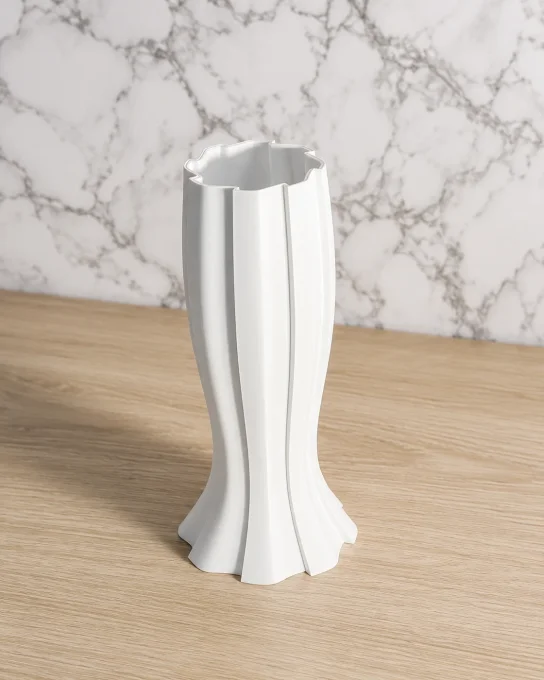 Vase décoratif ondulé en PLA — impression 3D, style moderne