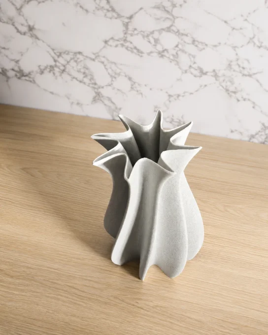 Vase déco ondulé en PLA — impression 3D, style moderne minimaliste