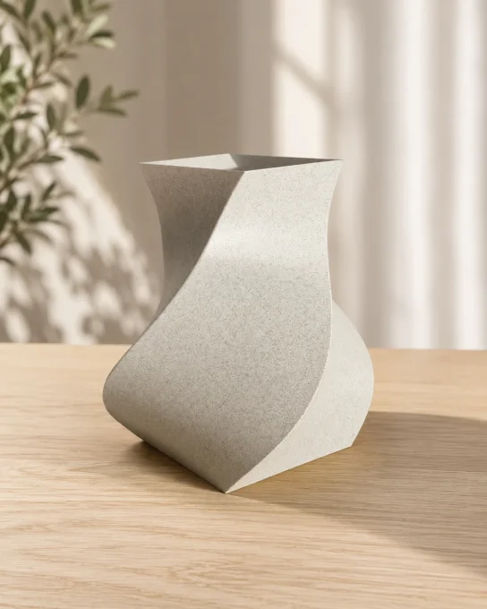 Vase décoratif ondulé en PLA — impression 3D, déco moderne