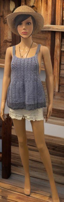 Top femme crocheté évasé Réf: VD001-4