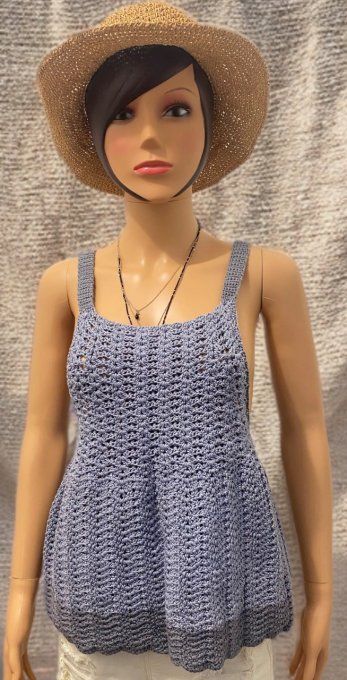 Top femme crocheté évasé Réf: VD001-4