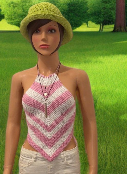 Top triangle tricoté femme Réf : VDN001-1