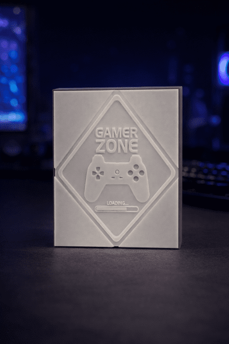 Veilleuse “Gamer Zone” – design gaming noir & blanc, 16,5 cm