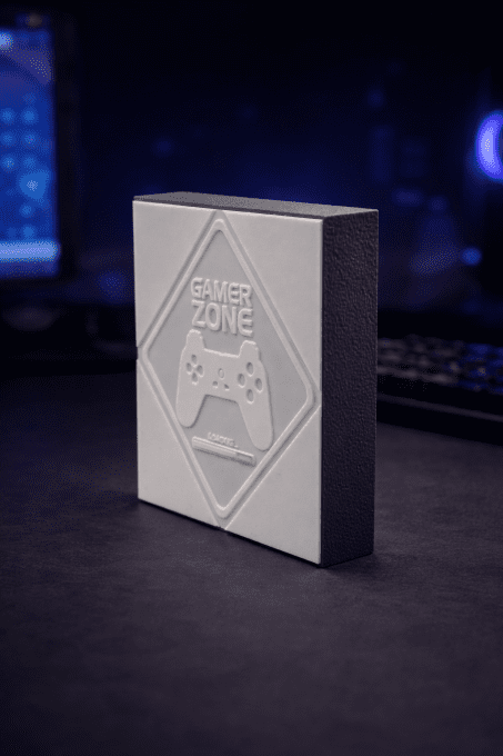 Veilleuse “Gamer Zone” – design gaming noir & blanc, 16,5 cm
