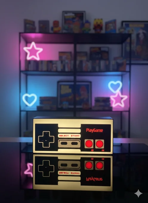 Veilleuse LED Manette rétro en PLA+ imprimée en 3D