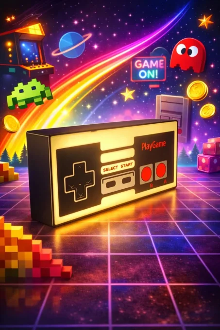 Veilleuse LED Manette rétro en PLA+ – USB-A 5 V / 1 A, 25,5 cm