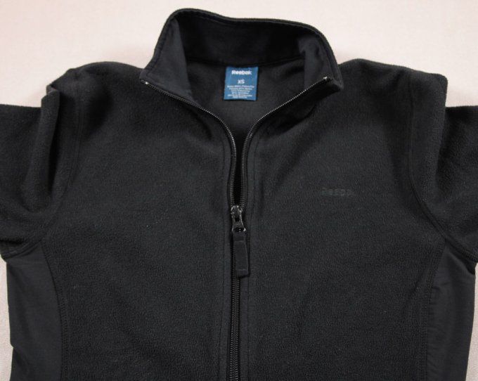 Veste polaire Reebok noire zippée XS à col montant