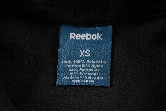 Veste polaire Reebok noire zippée XS à col montant